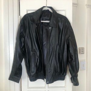 90s bomber style leather jacket